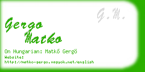 gergo matko business card