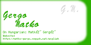 gergo matko business card